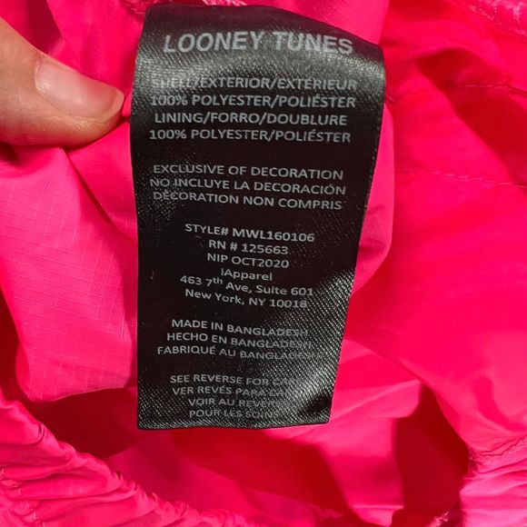 Members Only windbreaker looney tunes Women's XL pink pullover jacket Bugs Bunny - Picture 11 of 12
